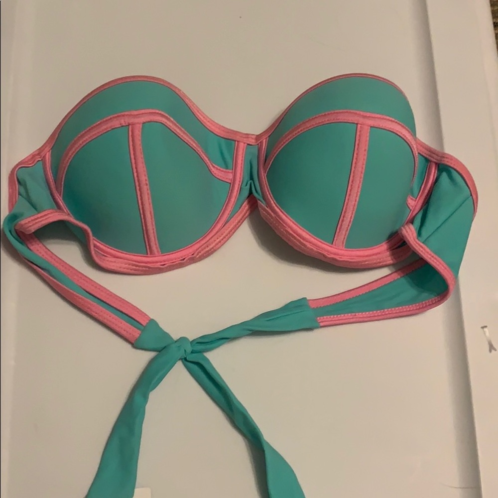 strapless triangle bathing suit